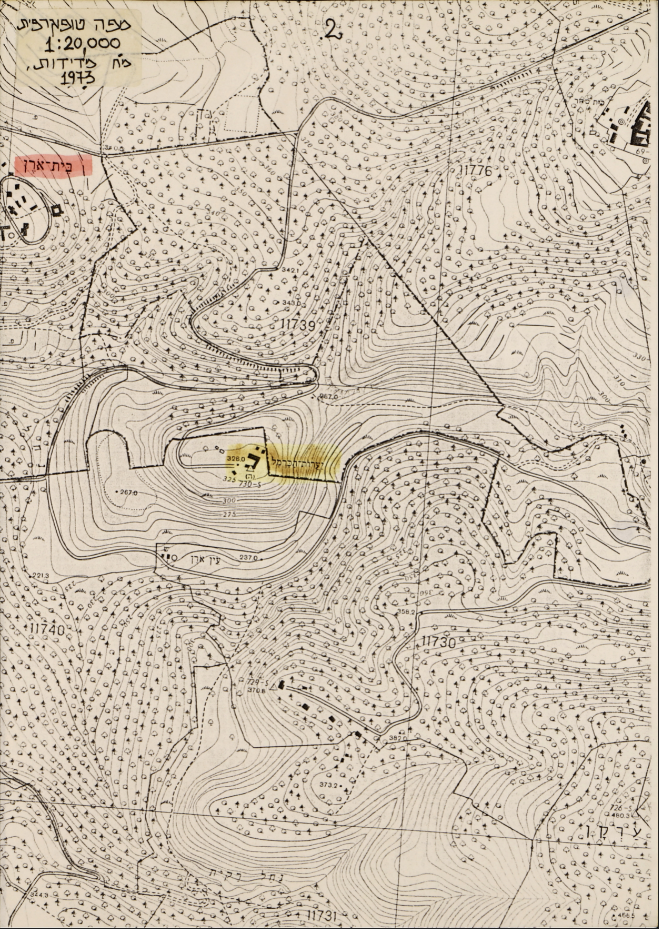 מפה טופוגרפית בית אורן 1973