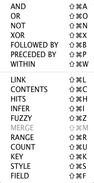 Search Commands via the Search Menu