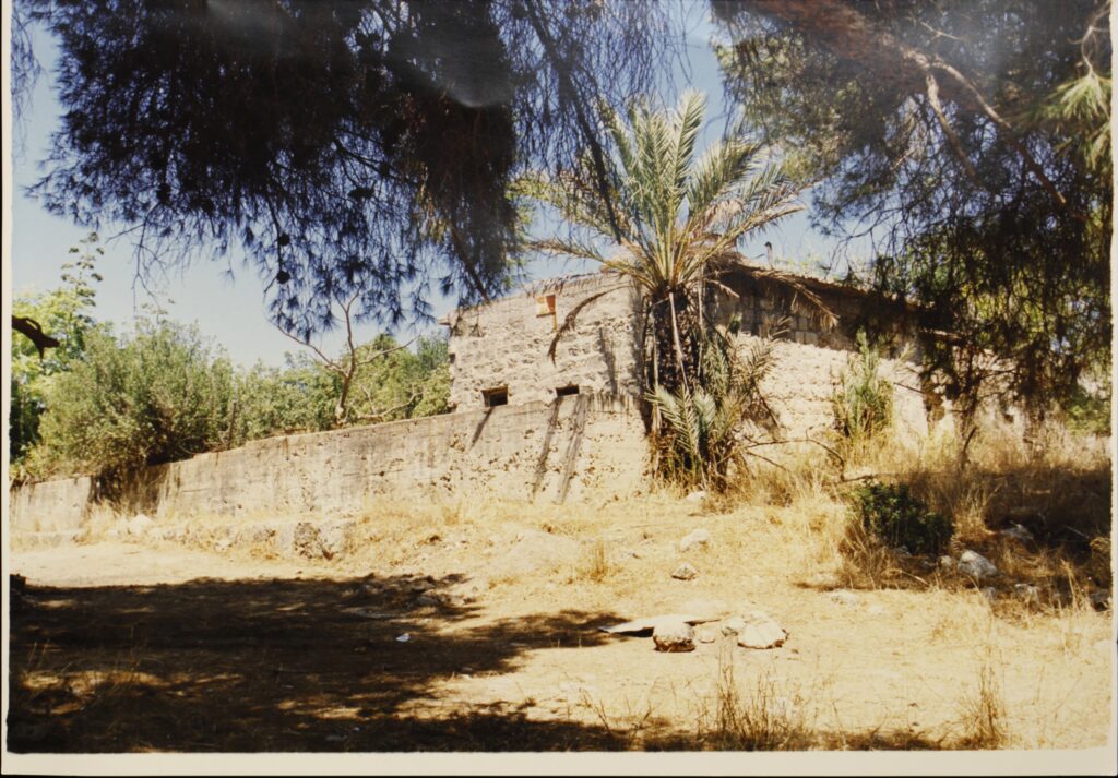 חורבת שלאללה והחומה ההיקפית במבט מדרום מזרח לפני פעולת השימור